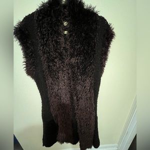 Super cute brown fuzzy vest! Tunic length